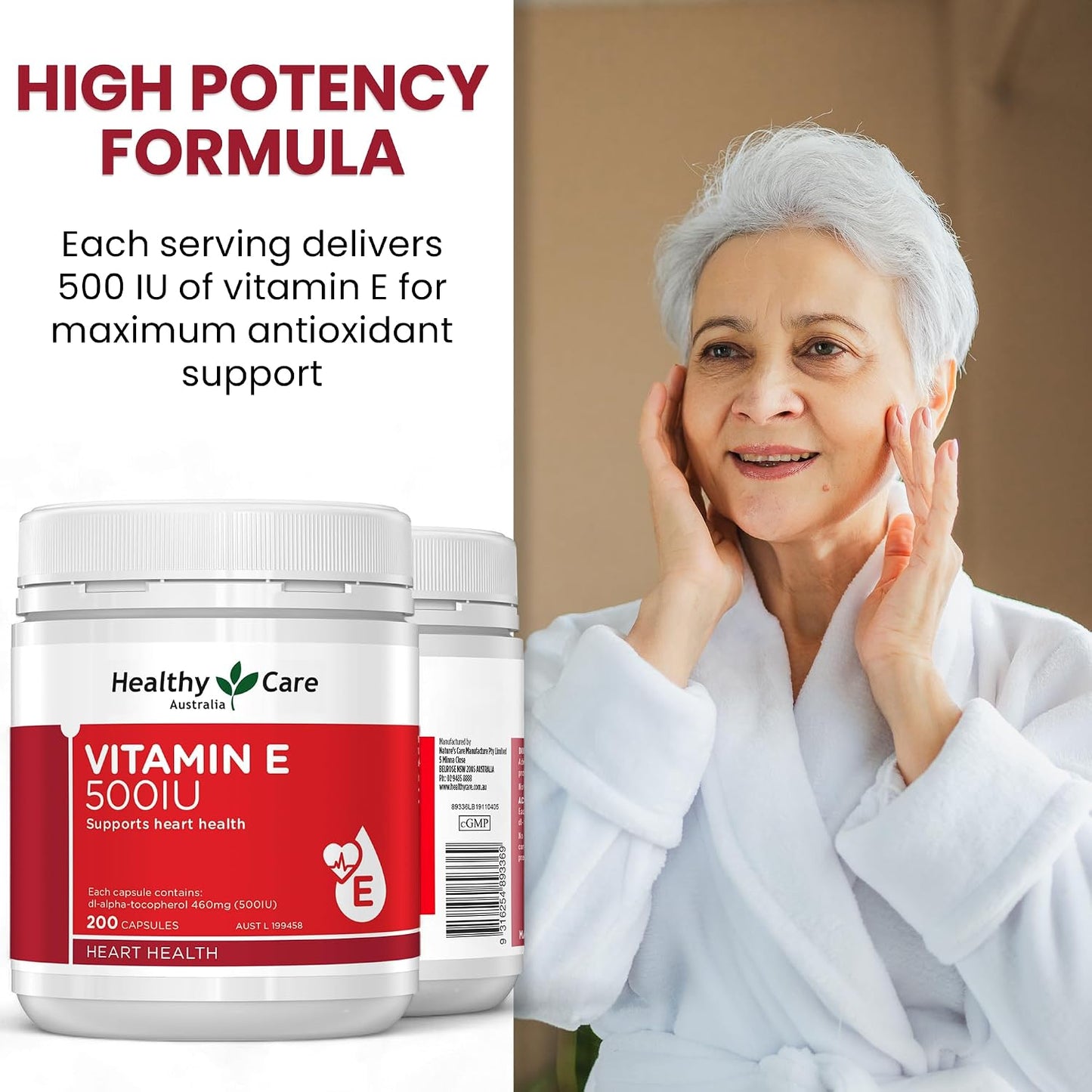 Healthy Care Vitamin E 500IU 200 Capsules - görsel 4