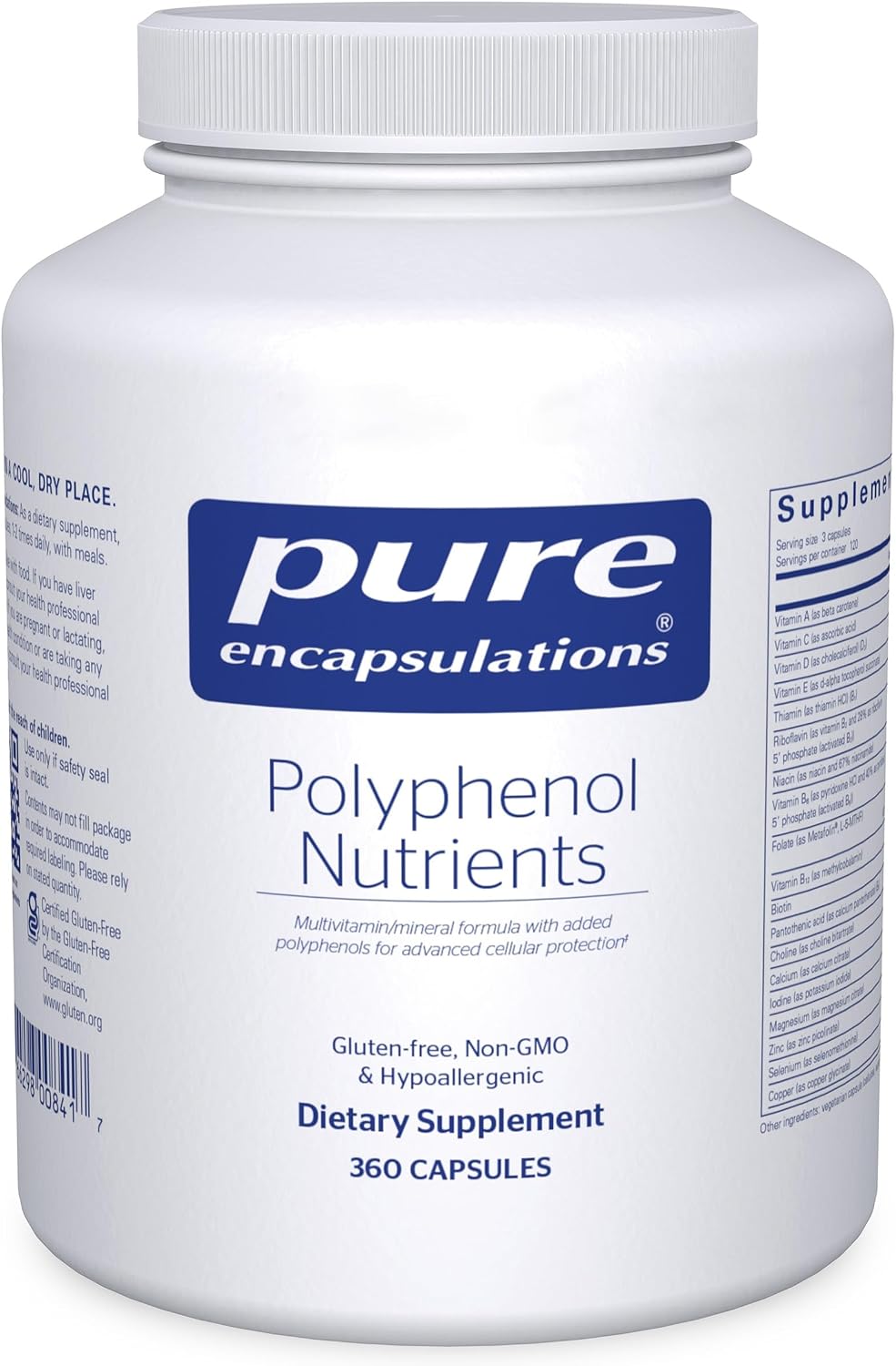 Pure Encapsulations Polyphenol Nutrients | Hypoallergenic Nutrient-Dense Multivitamin/Mineral Formula | 360 Capsules - görsel 1