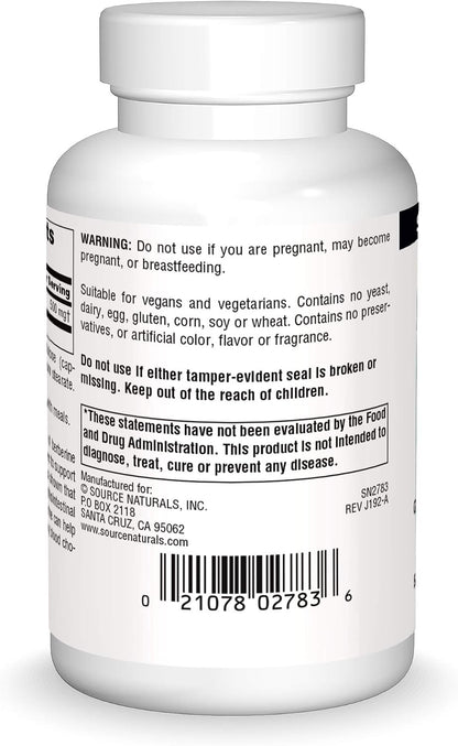 Source Naturals Berberine 500mg Vegetable Capsules for Digestive Support