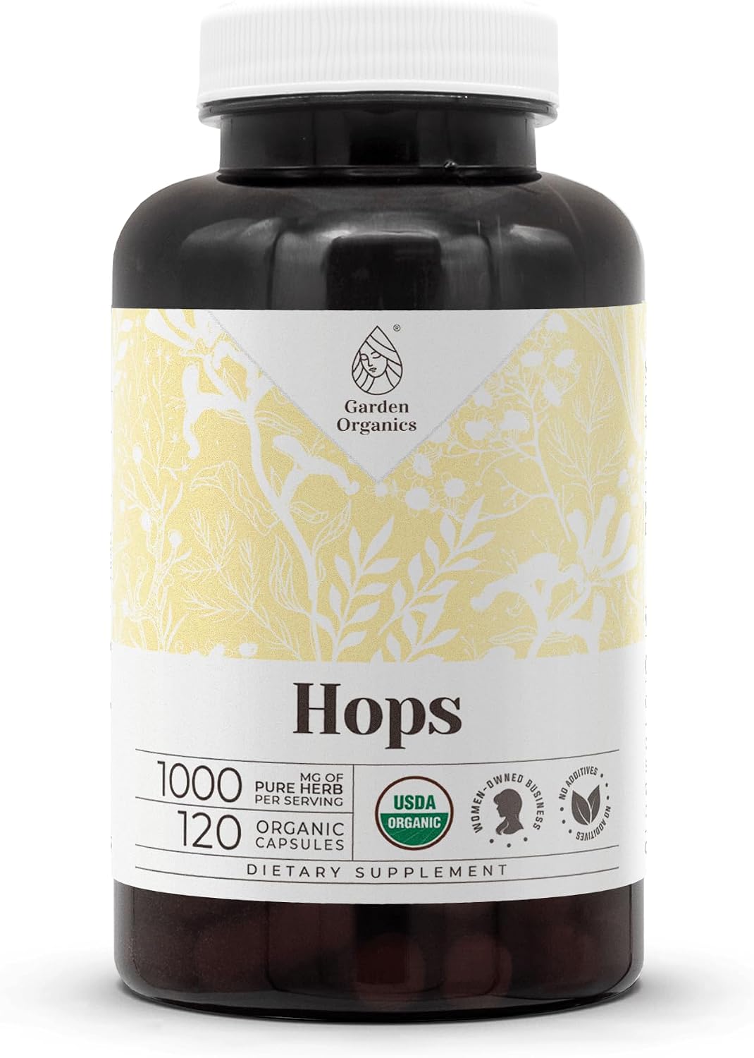 Garden Organics Organic Hops Food Supplement – 120 Vegetarian Capsules - görsel 1