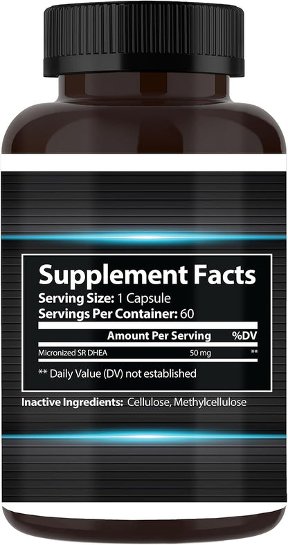 DHEA 50mg – 60 Capsules: Supports Energy Levels & Healthy Ageing for Men and Women