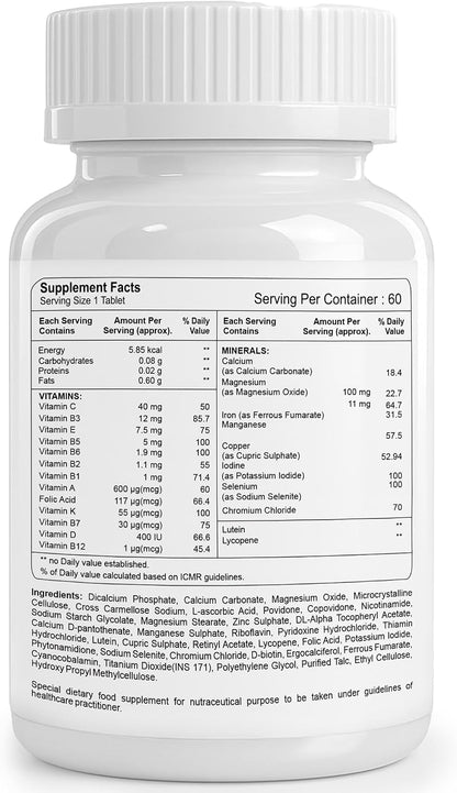 Healthvit Cenvitan Men Multivitamins and Multiminerals Tablets – 60 Count