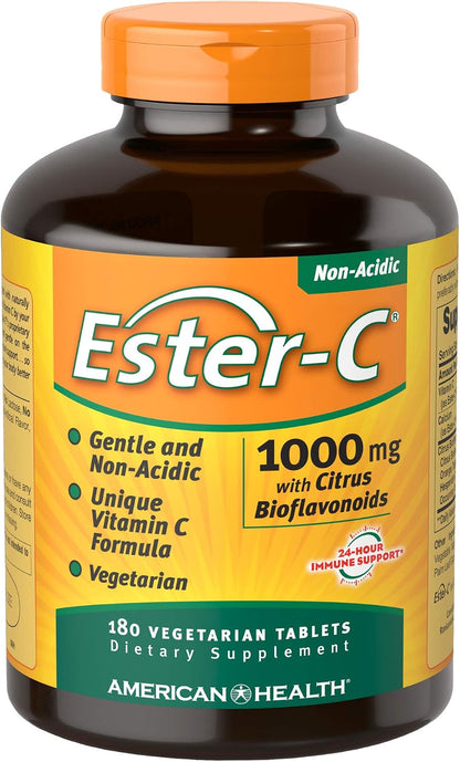American Health Ester-Vitamin C with Citrus Bioflavonoids 1000mg, 180 Veg Tabs