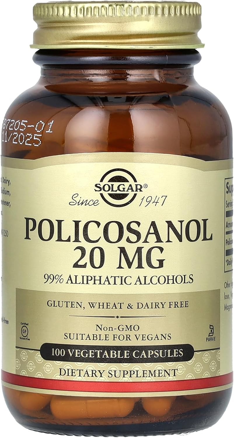 Solgar Policosanol, 20 mg, 100 Vegetable Capsules - görsel 1