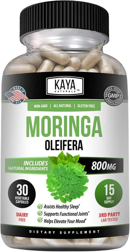 Kaya Naturals Moringa Leaf Extract - Complete Greens Superfood Supplement - 30 Veggie Capsules