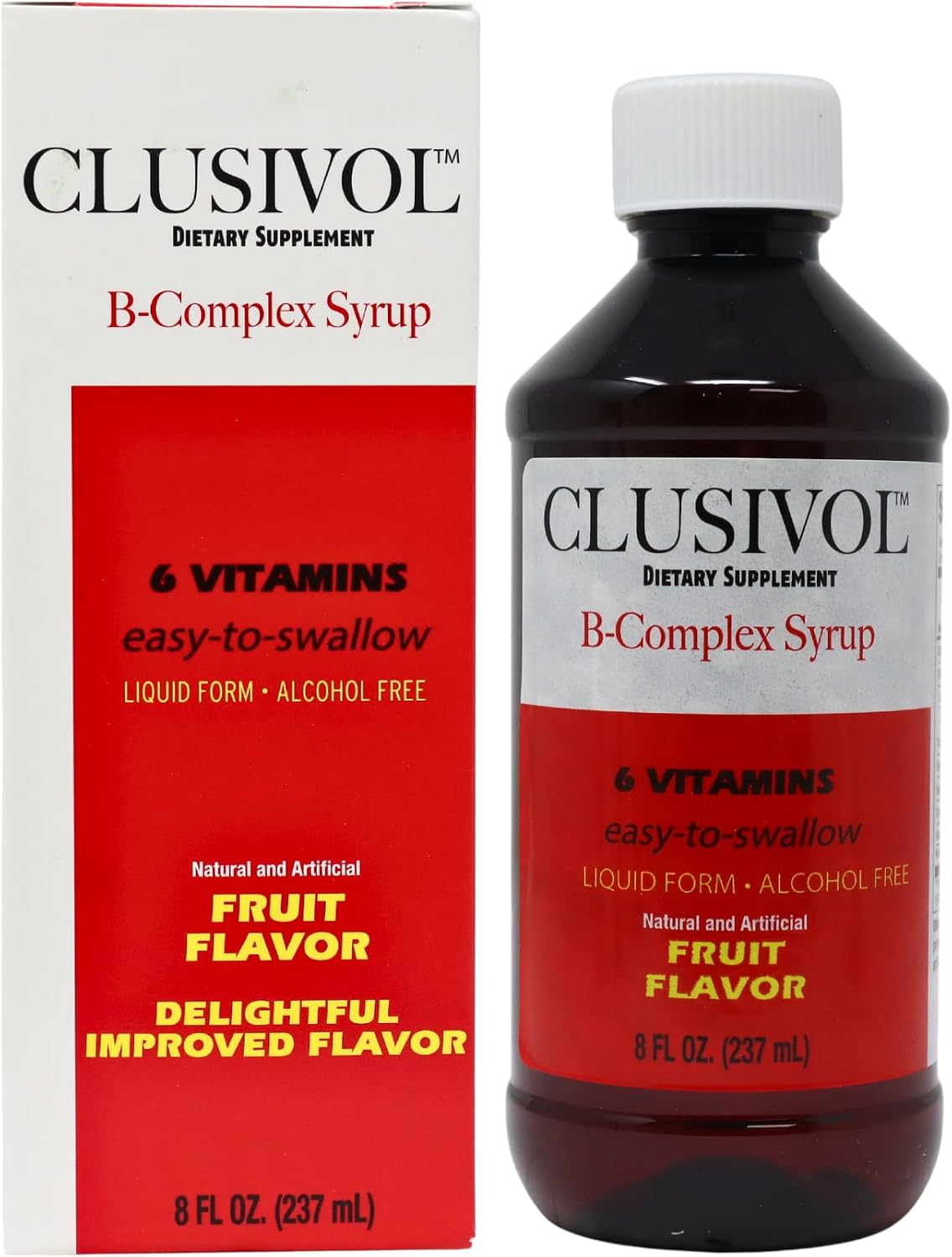 CLUSIVOL B-Complex Syrup – for Skin, Hair, Nervous System & Heart Health (237 ml / 8 Fl Oz) - görsel 1