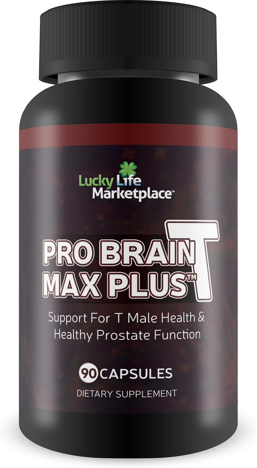 Pro Brain-T Max Plus – Support for Male Hormone Health & Healthy Prostate Function – Promote Energy & Endurance – Aid Cognitive Health & Concentration – Additional Mood & Immune Support – Improved Formula - görsel 1
