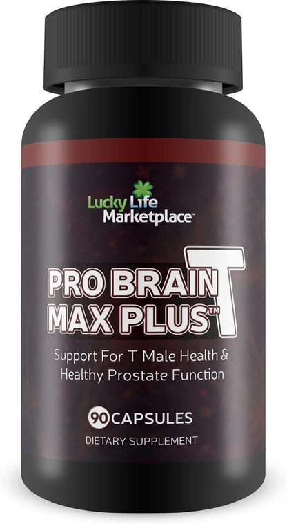 Pro Brain-T Max Plus – Support for Male Hormone Health & Healthy Prostate Function – Promote Energy & Endurance – Aid Cognitive Health & Concentration – Additional Mood & Immune Support – Improved Formula