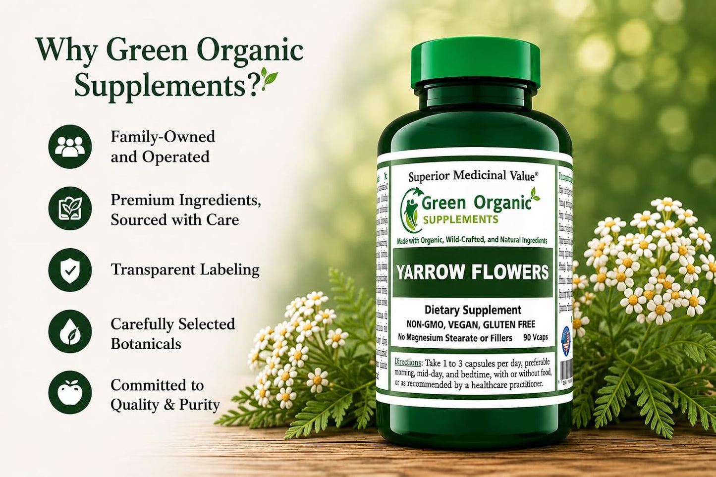 Yarrow Flower, 90 VCaps, Non-GMO, Gluten-Free (Pack of 1) - görsel 8