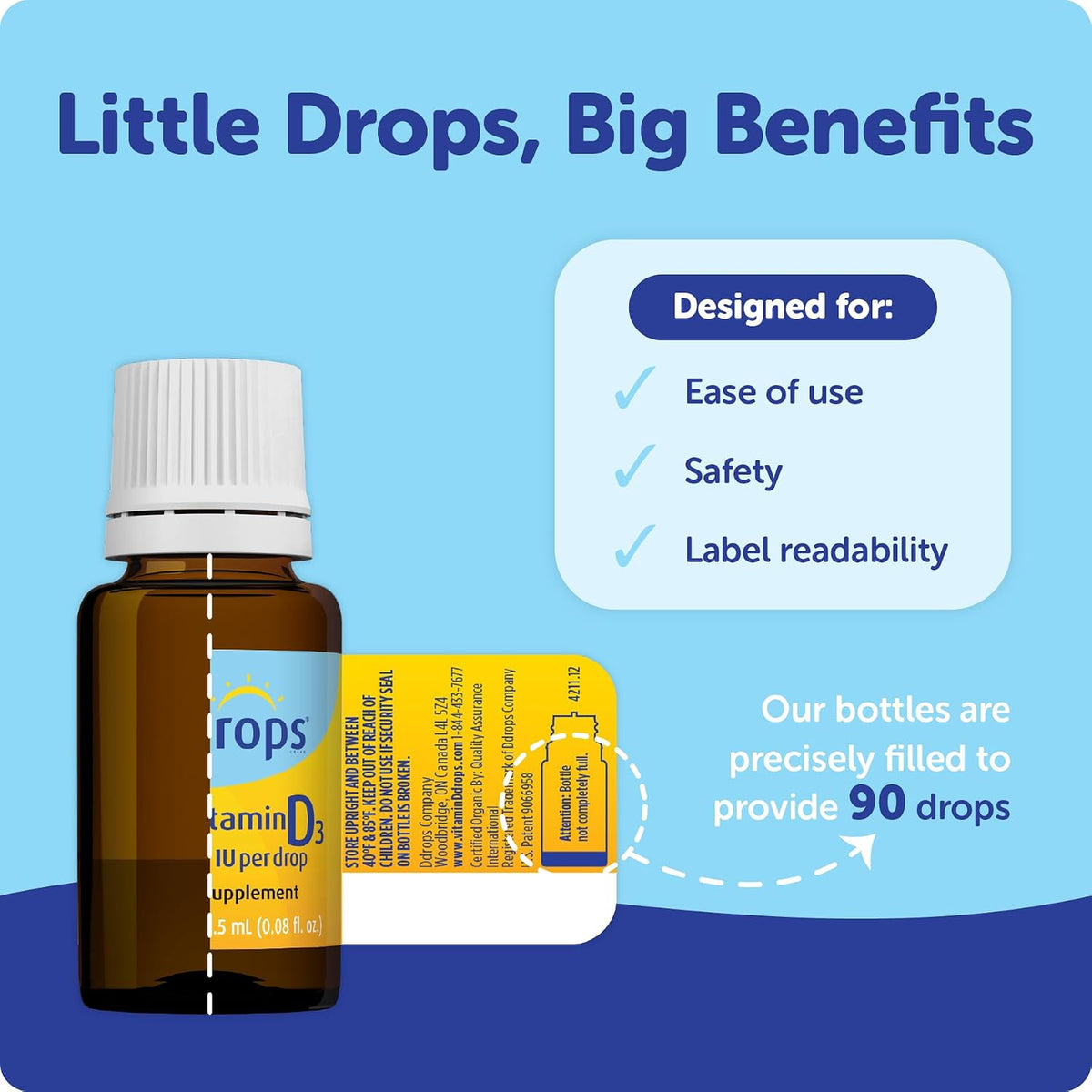 Ddrops Baby 400 IU Vitamin D Drops - 90 Drops (2.5 mL) - görsel 2