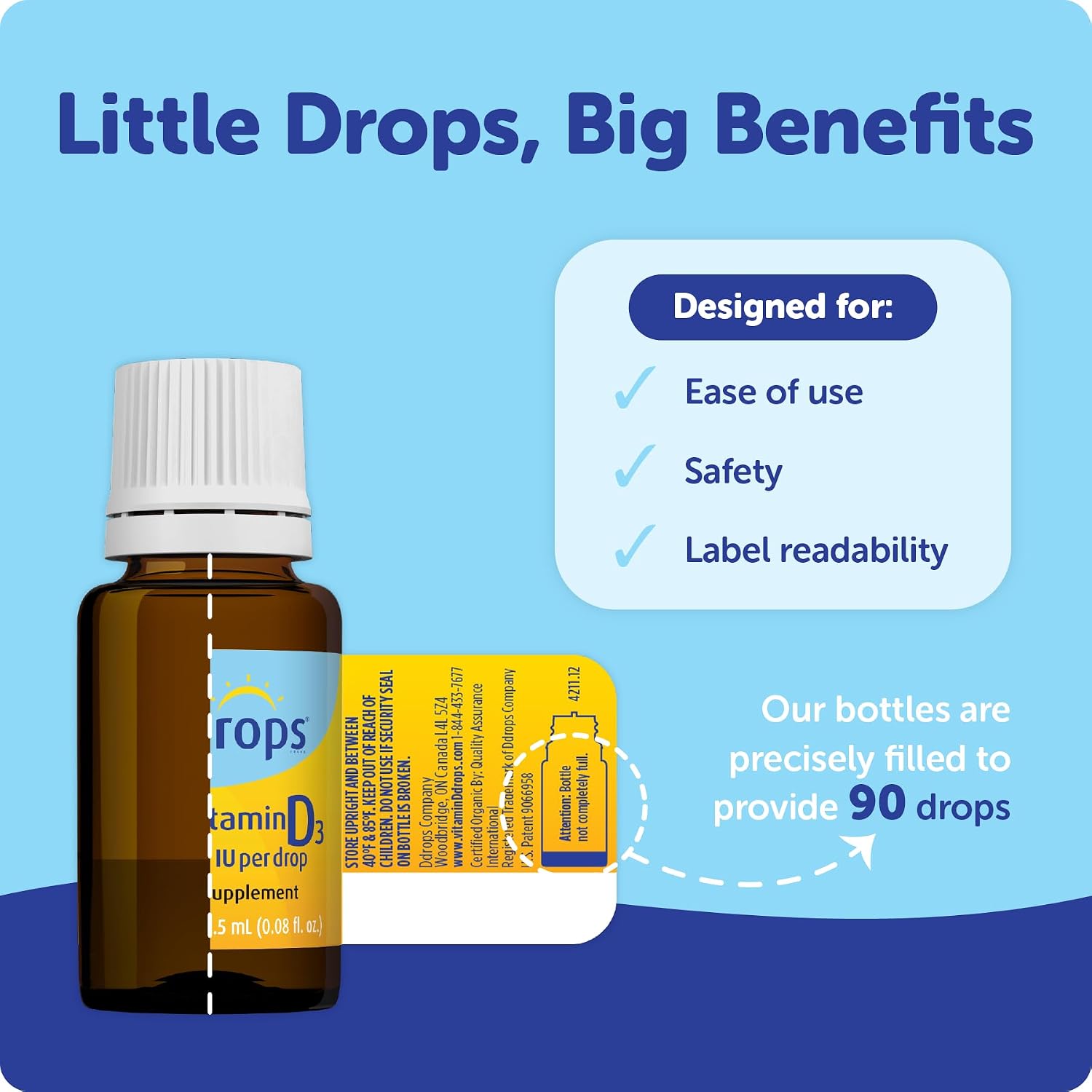 Ddrops Baby 400 IU Vitamin D Drops - 90 Drops (2.5 mL) - görsel 2