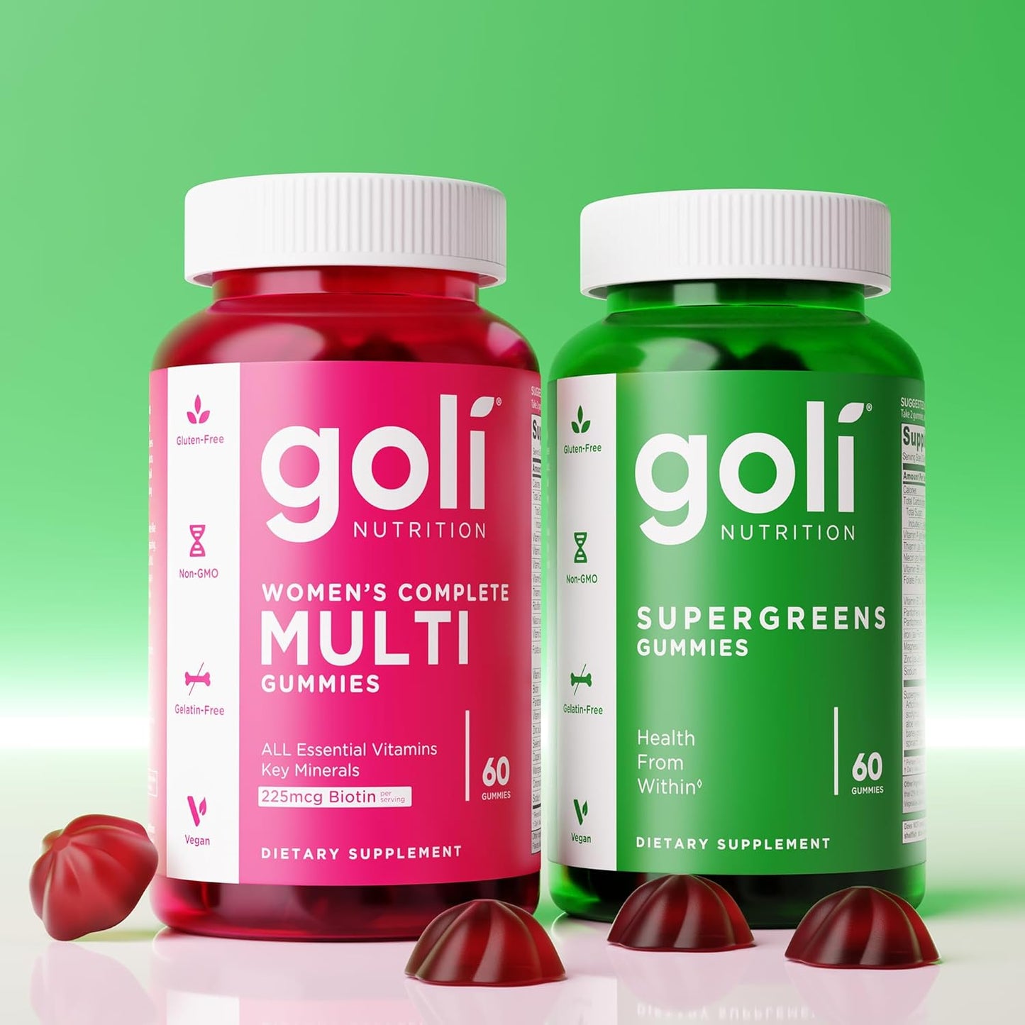 Goli SuperGreen Vitamin Gummy - 60 Gummies - Essential Vitamins and Minerals - Plant-Based, Vegan, Gluten-Free & Gelatine-Free - Health from Within - görsel 8