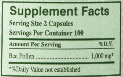 Y.S. ECO Bee Farms 100% Pure Bee Pollen, 1000mg, 200 Capsules
