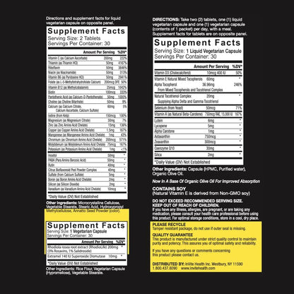 Invite Health Performance Vitamin – Comprehensive Daily Multivitamin for Athletes, 30 Day Supply