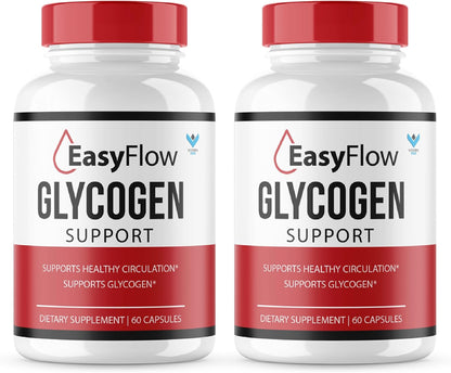 Easy Flow Glycogen Support - Maximum Strength Supplement (Pack of 2, 120 Capsules)