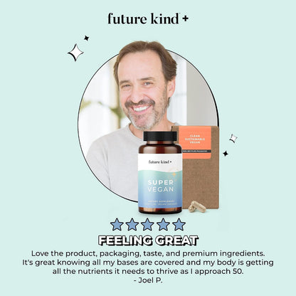 Future Kind Super Vegan Formula – Ashwagandha, Rhodiola & Lemon Balm for Mood & Stress Support, 30 Vegan Capsules