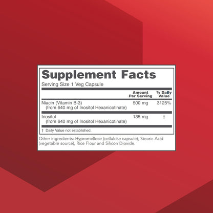 Protocol for Life Balance Niacin 500 mg – No-Flush Inositol Hexanicotinate – Vegan & Kosher – 90 Veg Caps