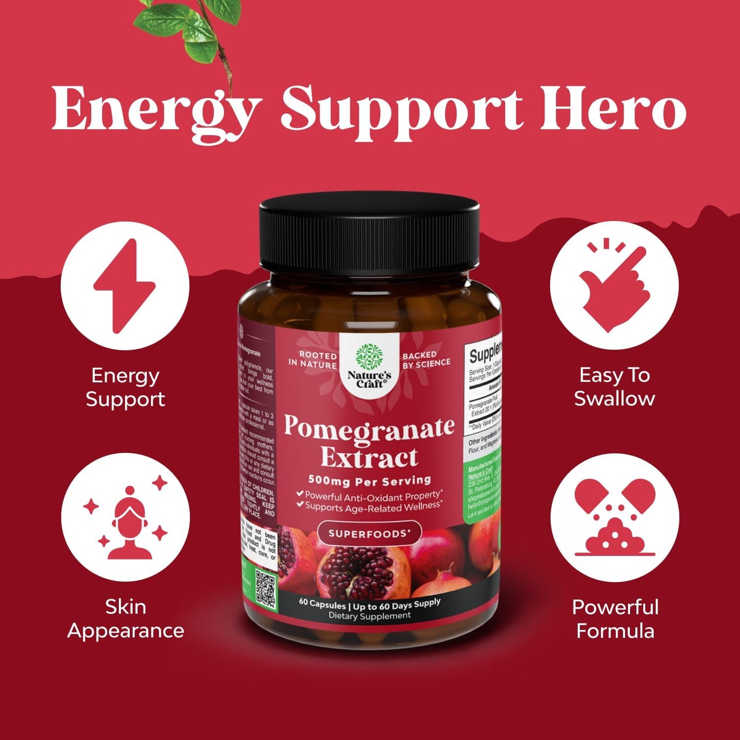 Advanced Pomegranate Extract Capsules - Antioxidant & Cardiovascular Support - görsel 2