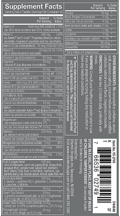 Ultimate Man Multivitamin - High Potency Daily Multi with Energy Blend, Complete Nutrition for Men (90 Tablets)