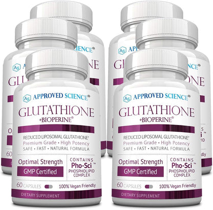 Approved Science Glutathione 500 mg – 60 Capsules (Pack of 6)