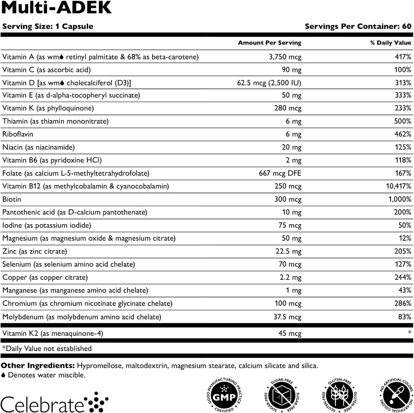 Celebrate Vitamins Multi ADEK Bariatric Multivitamin – Iron Free – for Duodenal Switch and SADI – 180 Veggie Capsules - görsel 3