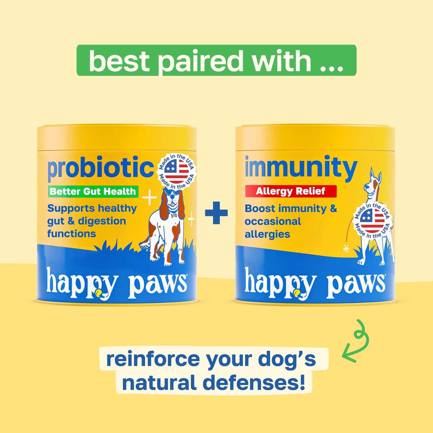 Happy Paws Probiotics for Dogs, Gut Health, Skin, Coat & Immune Support Supplement for All Breeds & Ages, Made with Coconut Oil & Vitamin E, Vegan Chicken Flavour, Organic, Non-GMO, 100 Soft Chews - görsel 9