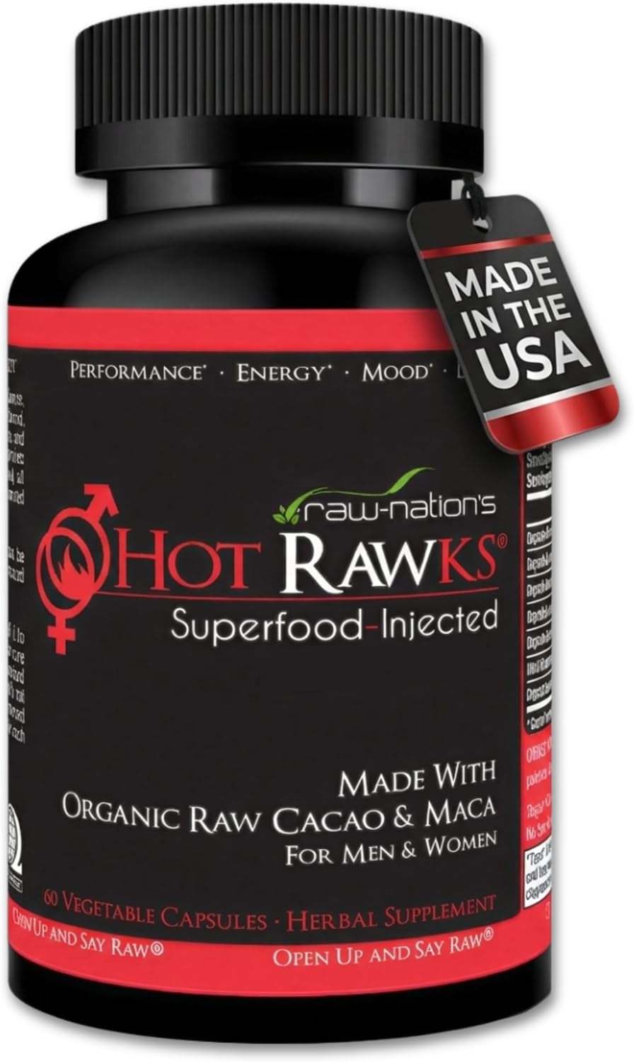 Organic Maca Root Supplement with Korean Ginseng and Cacao – 60 Capsules - görsel 1