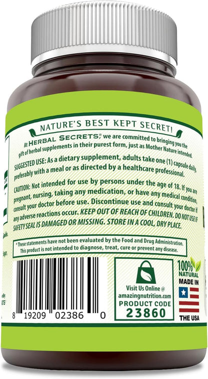 Herbal Secrets Boswellia Serrata Extract (65% Boswellic Acids) 600 mg Capsules, 250 Capsules
