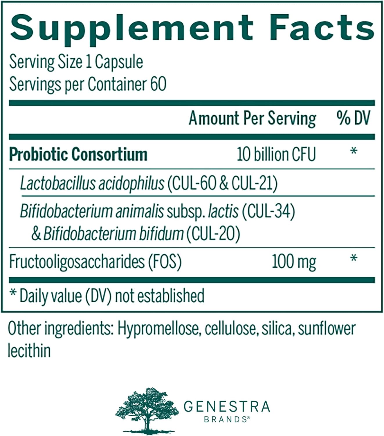 Genestra Brands HMF Forte Probiotic Food Supplement - 60 Capsules - görsel 2