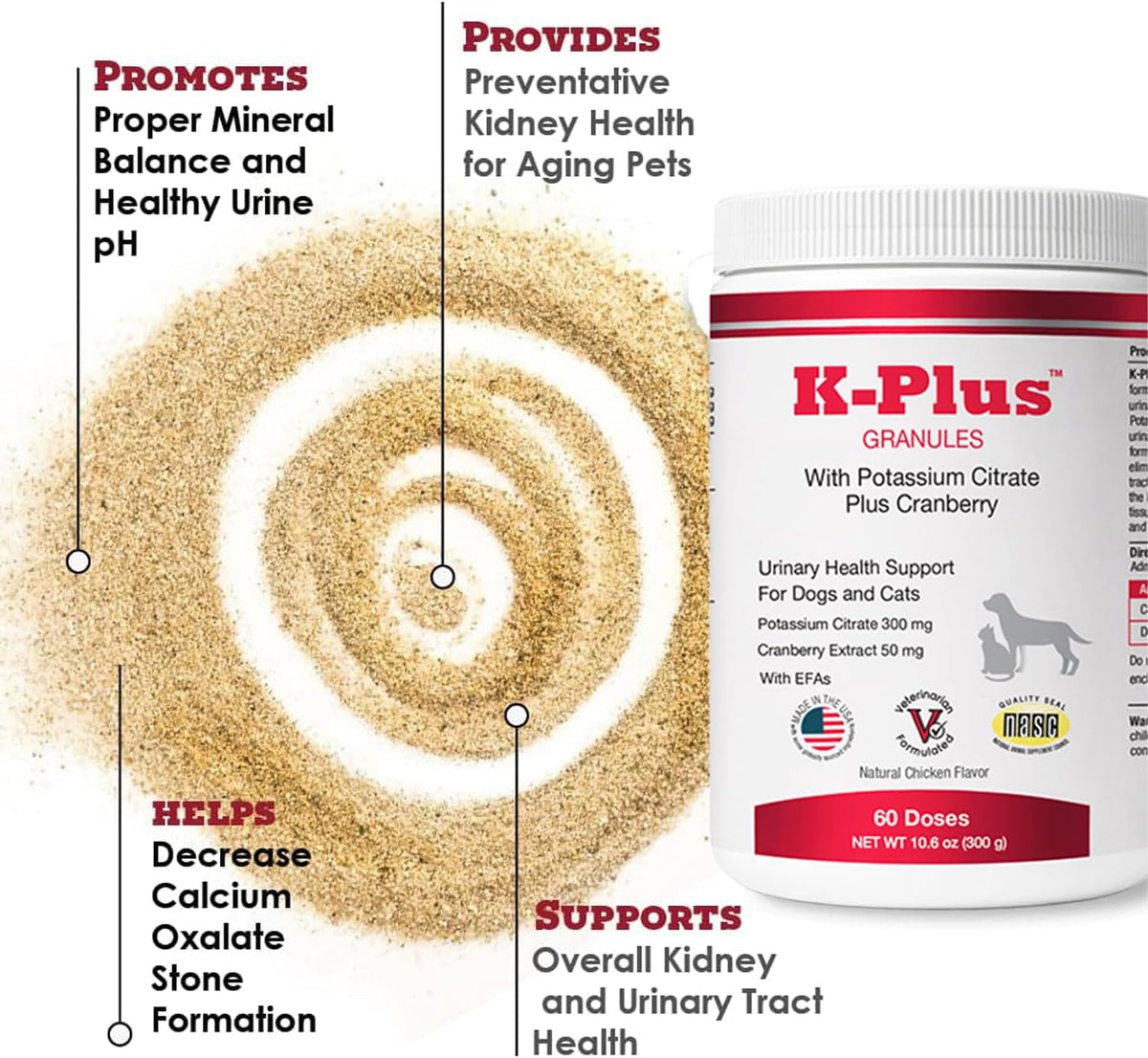 K-Plus Potassium Citrate + Cranberry Granules for Dogs & Cats - görsel 3