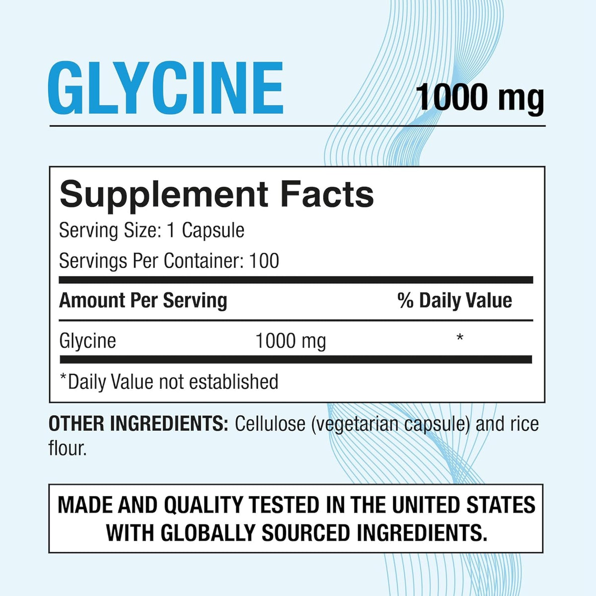 Puregen Labs Glycine 1000mg – High Potency – 100 Vegetarian Capsules - görsel 2