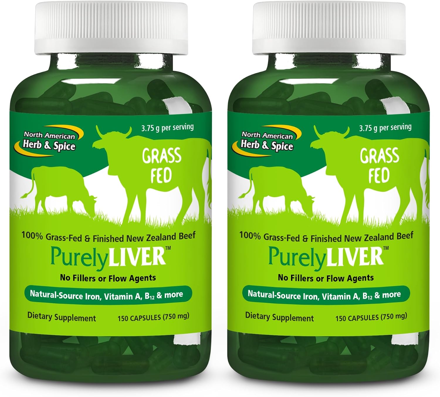 NORTH AMERICAN HERB & SPICE PurelyLiver - 150 Capsules - Grass-Fed Beef Liver with Vitamin A, B12 & Iron - görsel 8