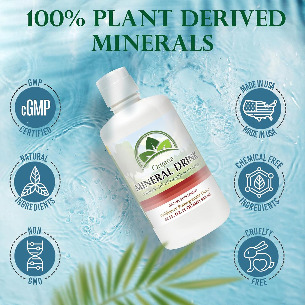 NutriNoche Organa Trace Minerals Liquid Colloidal Minerals Supplement, Plant Derived, 946 ml - görsel 3