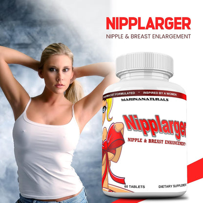 MARINANATURALS NIPPLARGER Nipple and Breast Support Supplement with Biotin, Hyaluronic Acid and Collagen - 60 Tablets