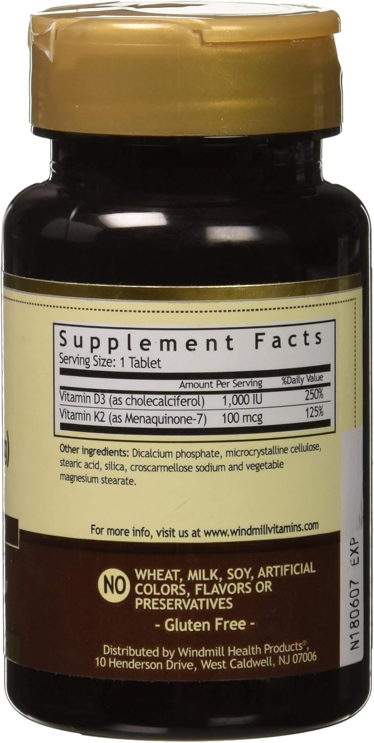 Vitamin K2 (MK7) with Vitamin D3 60 Tablets - görsel 2