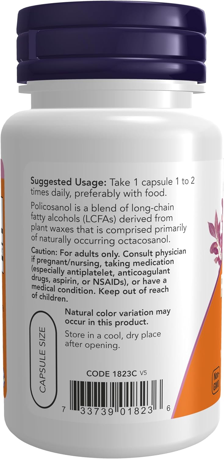 NOW Foods Policosanol 10 mg, 90 Vegan Capsules - görsel 3