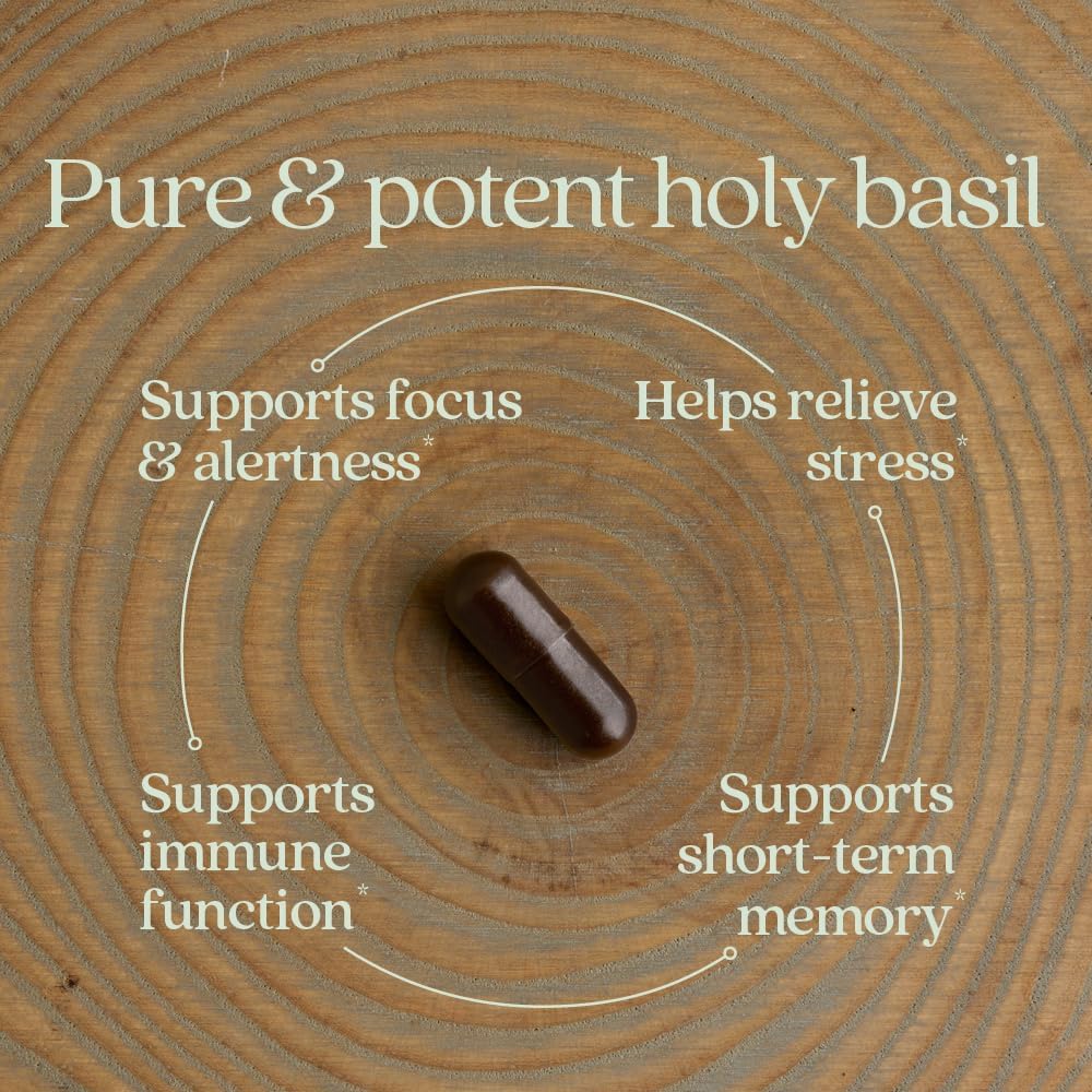 New Chapter Holy Basil Force – Stress Relief Supplement, 120 Vegetarian Capsules - görsel 4