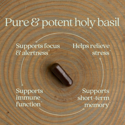 New Chapter Holy Basil Force – Stress Relief Supplement, 120 Vegetarian Capsules