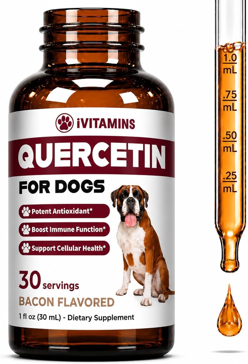 Quercetin for Dogs - Natural Allergy Relief and Immune Support Drops, Bacon Flavour (Pack of 2) - görsel 5