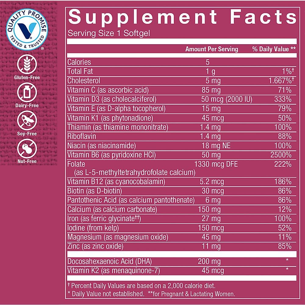 The Vitamin Shoppe One Daily Prenatal Multivitamin with DHA - görsel 2