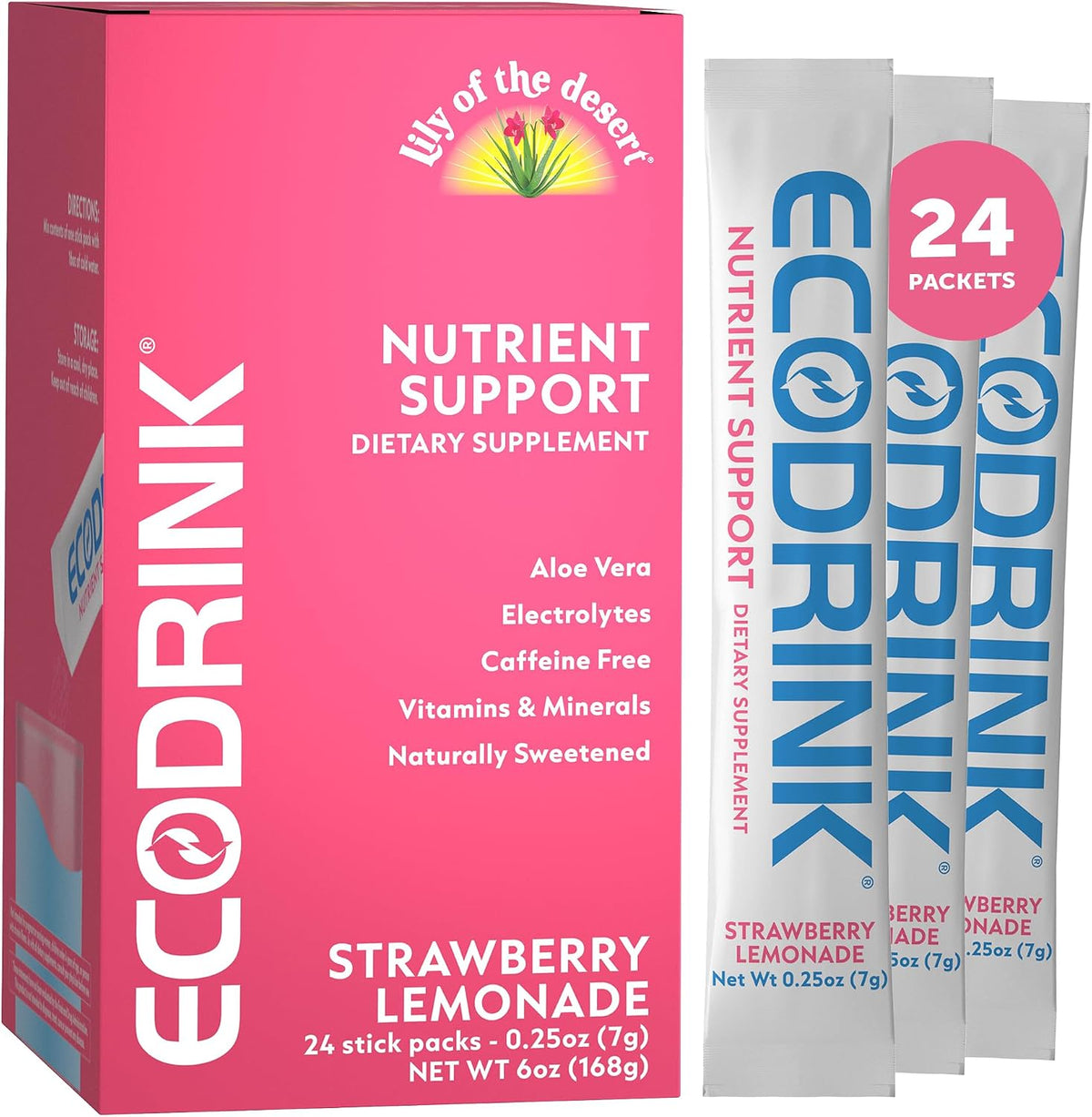EcoDrink Nutrient Support Hydration Sachets, Peach Mango – 24 Sachets - görsel 10