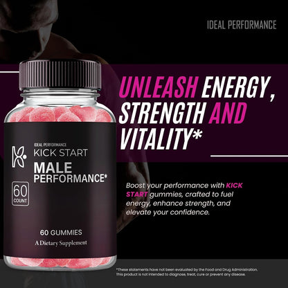 Kickstart Gummies, Official Kick Start Supplement Gummy for Men – Maximum Strength Performance, All Natural Support for Overall Health and Wellbeing, Advanced Formula Gummy Reviews (2 Pack)