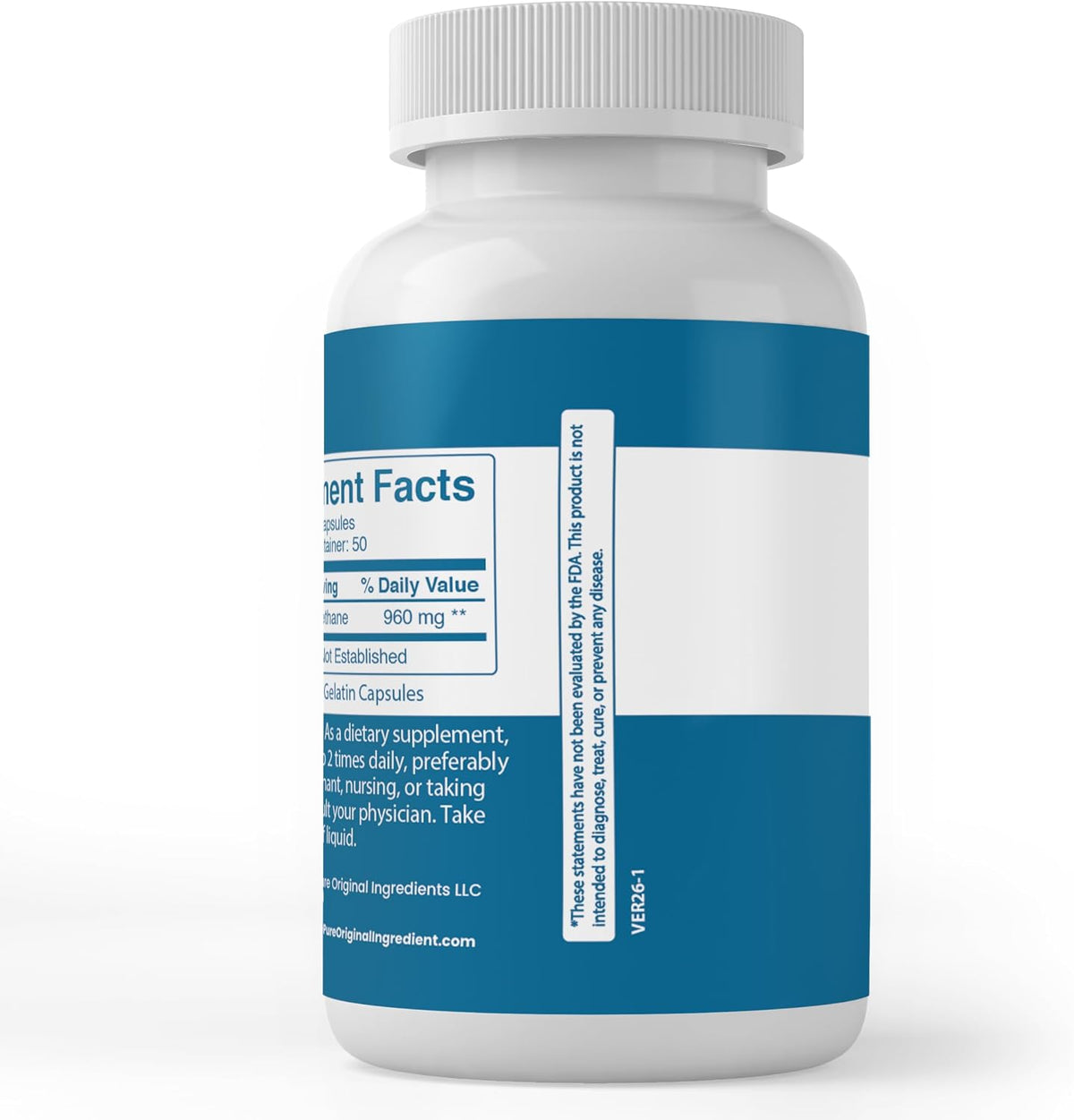 Pure Original Ingredients MSM, 100 Capsules - Pure, No Additives - görsel 3
