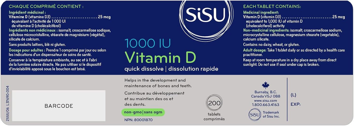 Sisu Vitamin D 1000 IU Family Pack, 200 Tablets - görsel 2