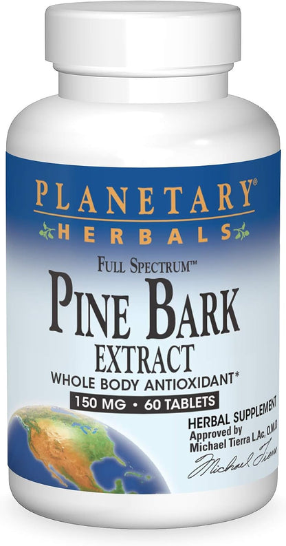 Planetary Herbals Pine Bark Extract 150 mg, 60 Tablets