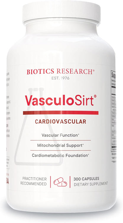 Biotics Research VasculoSirt – Cardiovascular Support with CoQ10, Resveratrol, ALA, Ginkgo – 150 Capsules