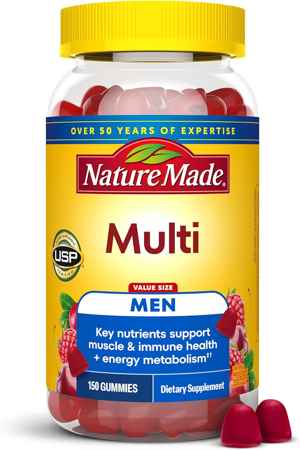 Nature Made Multi for Him Men's Multivitamin Gummies, 150 Count - görsel 1