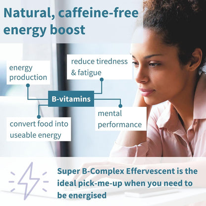 Igennus Super B-Complex Liquid B-Vitamin Effervescent Drink, Methylated, Fast-Action Energy Supplement, Caffeine-Free, Sugar-Free, Orange Flavour, Vegan, 120 Effervescent Tablets