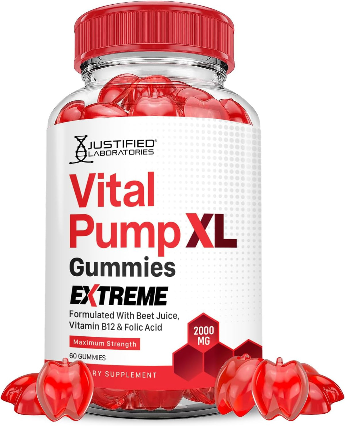 Justified Laboratories Vital Pump XL Extreme 2000mg Performance Gummies - görsel 1
