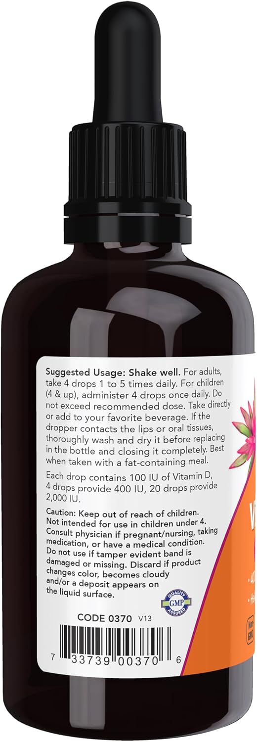 NOW Foods Liquid Vitamin D-3 – 2 fl oz (59 ml) - görsel 3